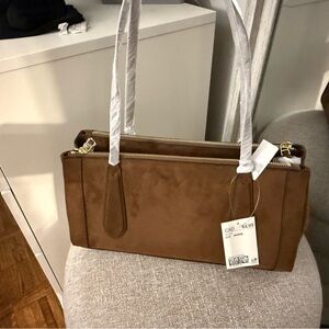 H&M Tan Shoulder Bag with Gold Accents